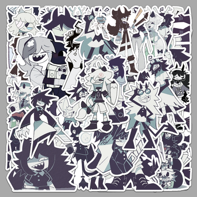 100张Fundamental Paper Education贴纸酷炫动画涂鸦滑板手账贴纸