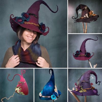 Witch Hat Cosplay Halloween Costume Witches Funny Hats Decor