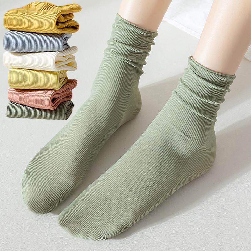4Pairs/set Women Colorful Loose No Pilling Socks Knitting Ri