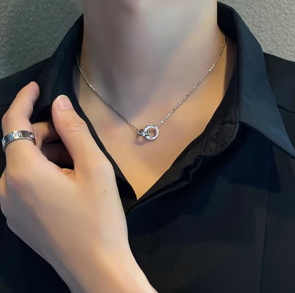 项链男设计小众锁骨链短款轻奢高级感钛钢不掉色百搭男士吊坠饰品