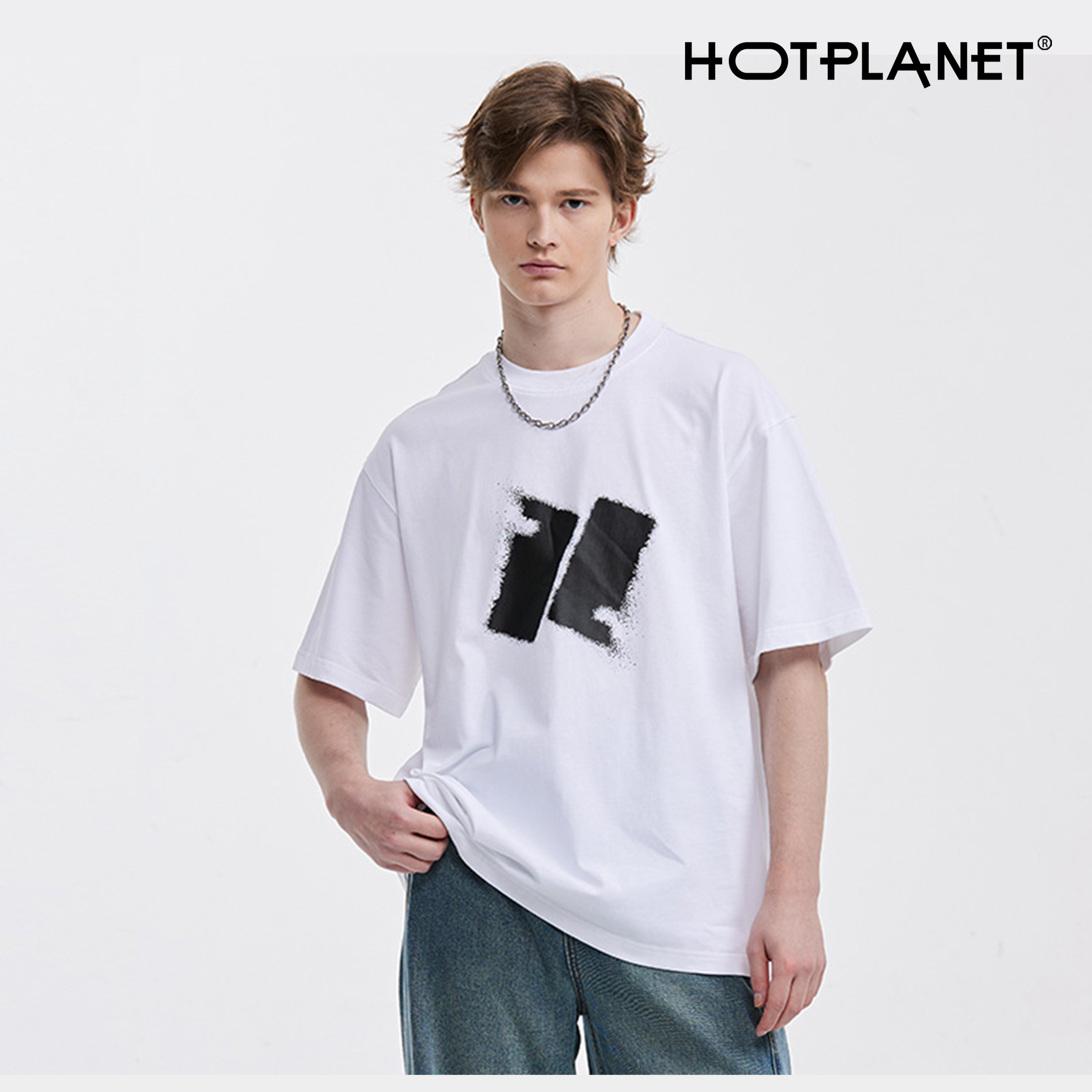 HOTPLANET短袖2026新款男女情侣夏天简约潮牌圆领245g宽松纯棉T恤