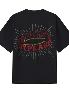 hotplanett恤2026春季新款男生女夏潮流240g纯棉复古印花男士短袖