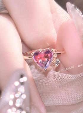 心动讯号爱心戒指女小众设计感女