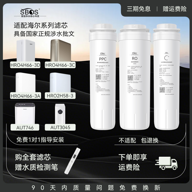 适配海尔净水器滤芯雪魔方HRO4H66-3A/D/C/6H66-3D/3E/2H58RO膜