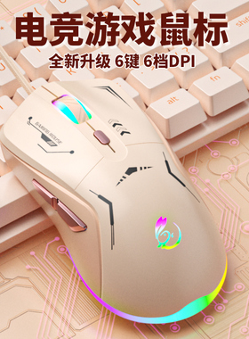 有线鼠标游戏电竞lol宏cf吃鸡家用静音办公usb台式笔记本电脑通用