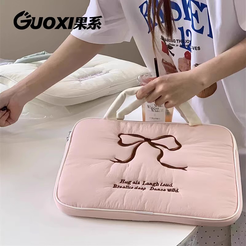 GUOXI韩国刺绣蝴蝶结内胆包