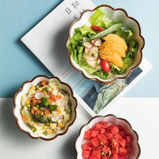 创意网红燕麦碗蔬菜沙拉甜品碗水果盘子陶瓷餐具大碗汤碗家用烤碗