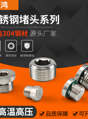 气动接头 丝堵 内六角不锈钢堵头BD-01/02/03/04 1/8 1/4 3/8 1/2