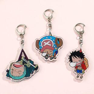 Anime ONE PIECE Keychain Cartoon Figure Monkey D Luffy Roron