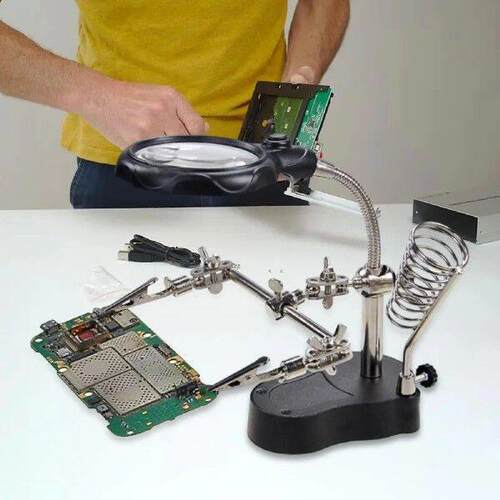 Magnifying Glass Soldering Station with LED Light Soldering