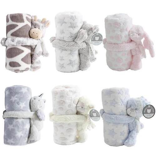 2 Piece Plush 30 X 30 Baby Security Sleep Blanket 6 Style St