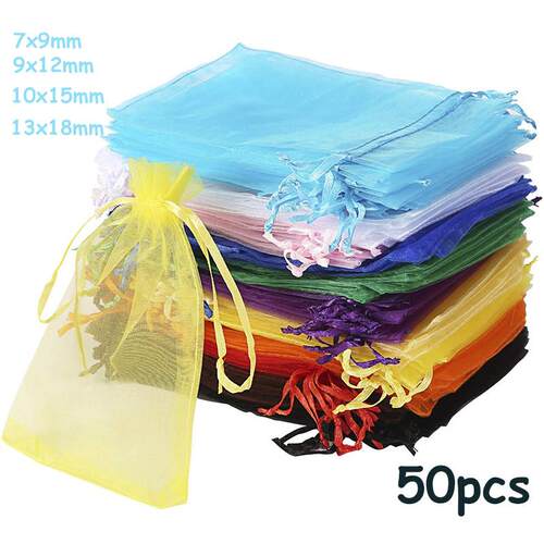 Wholesale 50pcs/lot Adjustable Organza Bag 5x7cm 7x9cm 9x12