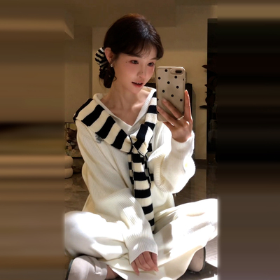 巨好看的毛衣裤子两件套冬装女2025新款秋冬季韩系一整套深冬穿搭