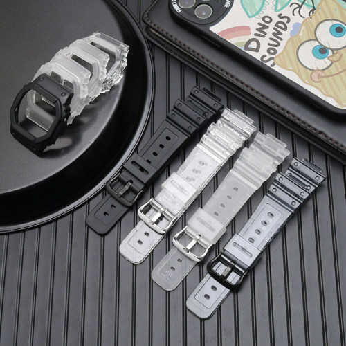 适配卡西欧方块1.0冰韧壳DW-5600SK/BB/MS/SU/MW/HR配件表带替换