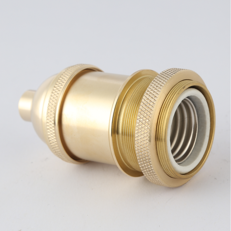 吊灯台灯e27铜灯头灯座螺口灯头灯具灯座台灯头配件短款铜灯头