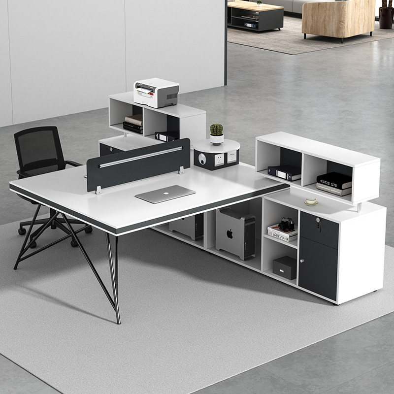 速发办公桌员工位二2人职约办公桌椅双合组人简员屏风4工位财务桌