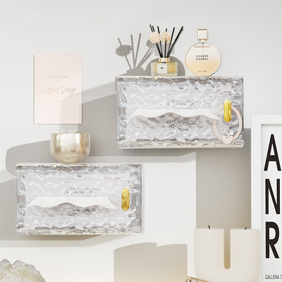 速发纹奢冰川轻纸巾盒壁挂式面纸盒家用卫生间抽巾纸洗脸巾盒子抽