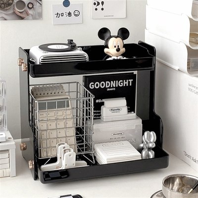 速发桌面置物架宿舍分层收压层架公克力办纳室文具办公桌杂物收纳