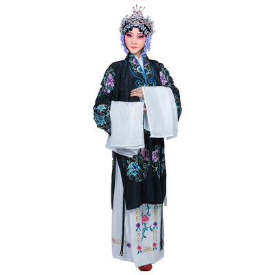 速发团花披青衣花旦京剧戏曲戏剧服装老夫人对披穆桂英捧印戏服
