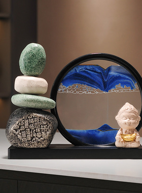 速发时来运电流沙画沙漏摆件齐天大客圣厅转视柜酒柜创意装饰品