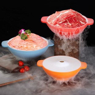 速发密胺干冰餐具创店冒烟意境菜冰特色火锅意双耳毛肚盘子干盘盘