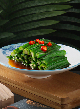 速发创意陶瓷小脚斗笠餐会所酒店专用盘子菜盘具式特色碗中凉菜盘