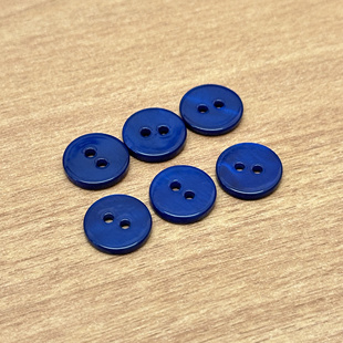 圆形两眼贝壳纽扣真贝壳纽扣平面宝蓝色河贝钮扣男女衬衫衬衣扣