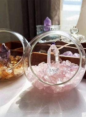 水晶消磁器皿净化碗吊坠饰品手链消磁石收纳盒摆件紫白粉黄水晶碎