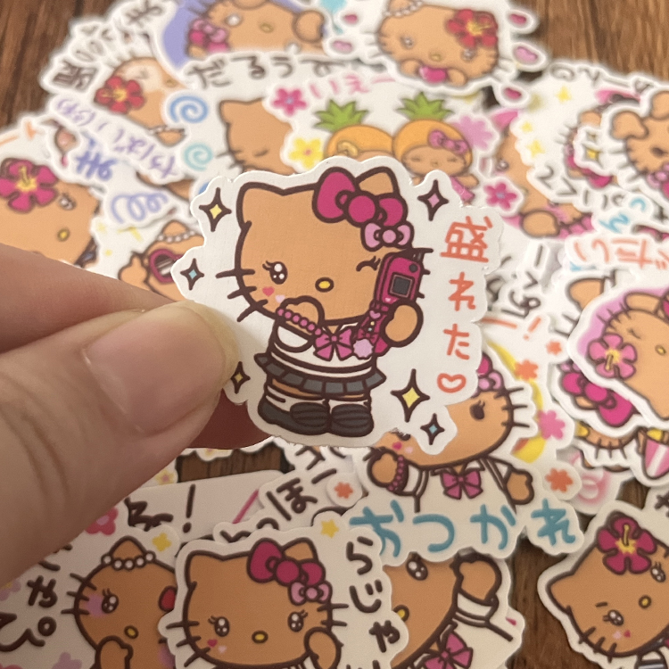 38包邮/黑皮辣妹hellokitty凯蒂猫手帐贴纸日记本装饰拼贴贴画