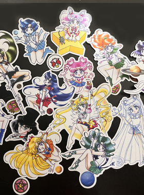 满38包邮/sailor Moon原画Q版美少女战士手帐贴纸相册日记本装饰