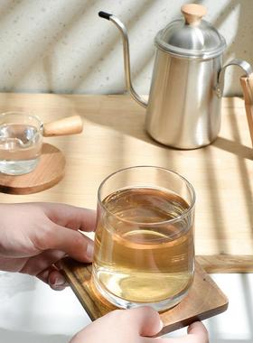 Wood Drink Coaster Set Customizable Logo Wooden Coffee Mat