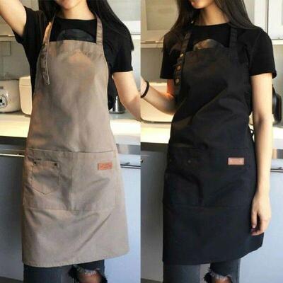 Adjustable Bib Apron Waterproof Stain-Resistant with Two