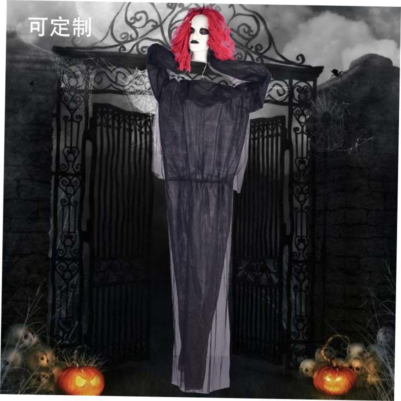 Halloween horror dress up red hair raise head female ost voi