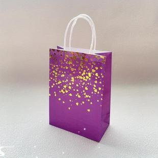 Paper Gift Bag 15cm Handle Kraft Gold 5pcs