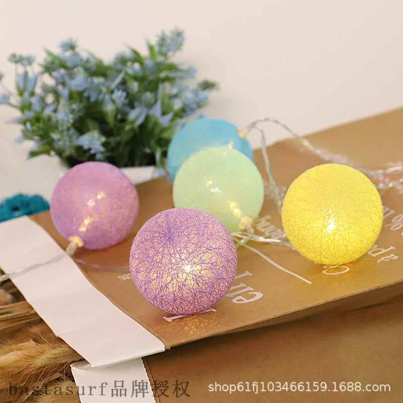 Factory cotton ball lamp string led cotton ball lamp childr
