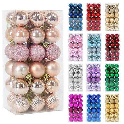 1box Christmas Balls Christmas Tree Ornaments Ball Xmas Hang
