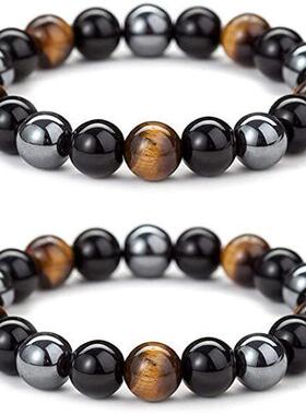 Natural Black Obsidian Bracelet For Men Magnetic Protection