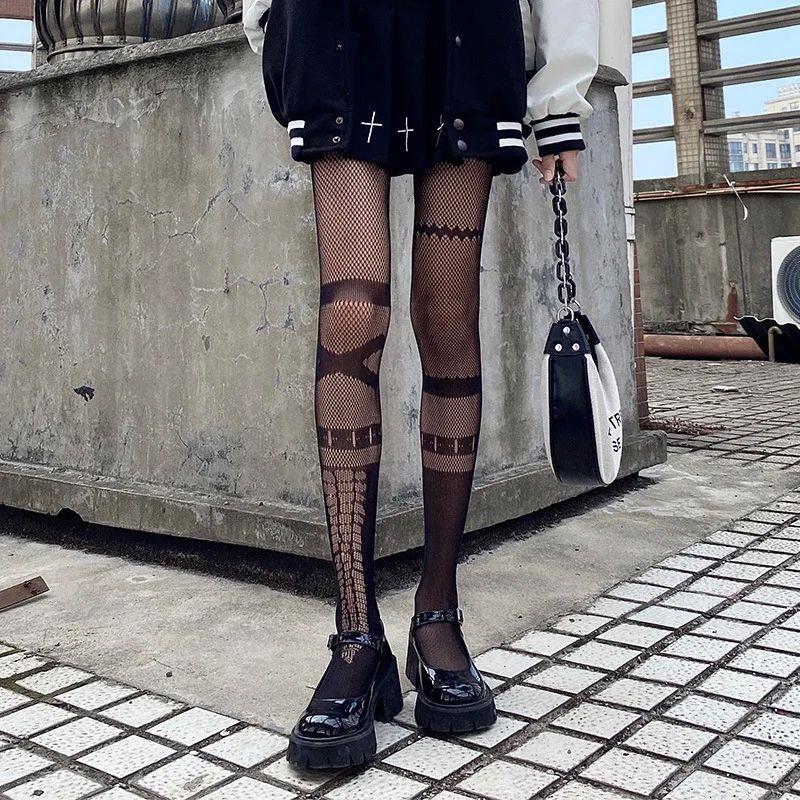 Hot Sexy Black Gothic Mesh Tights Women