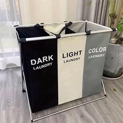 Dirty Clothes Storage Basket Three Grid Organizer Basket Col