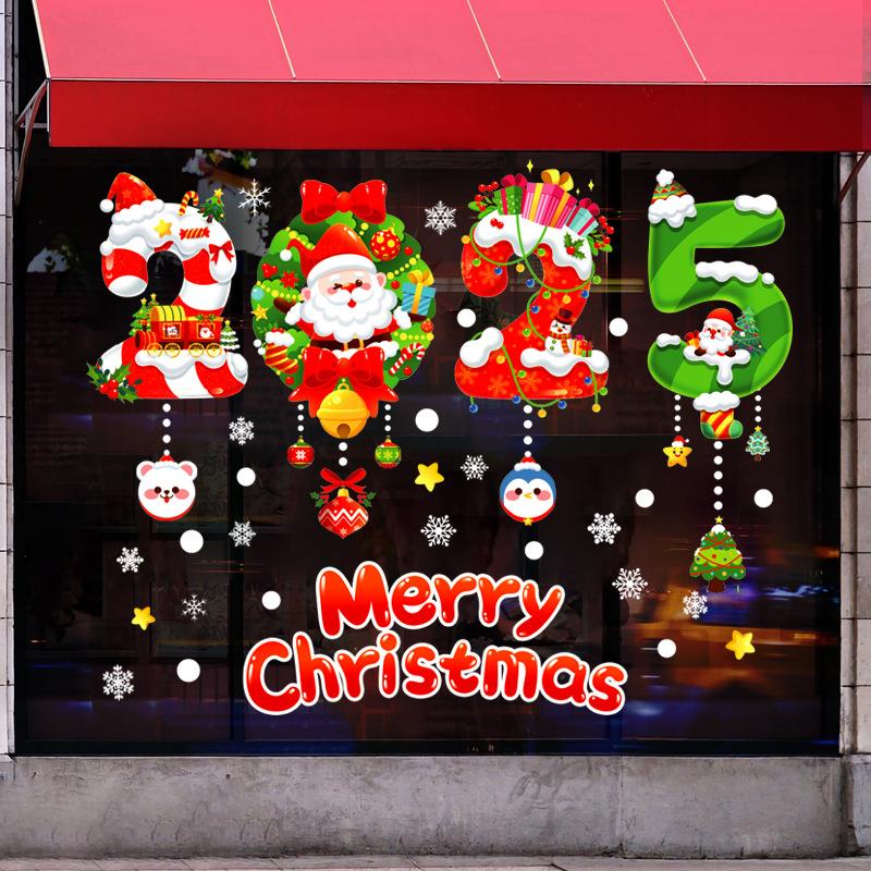 Merry Christmas Decoration for Home 2025 Wall Window Sticker