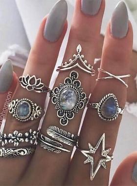 New accessories joint rings Vintage knuckle Ring Set覆古戒指