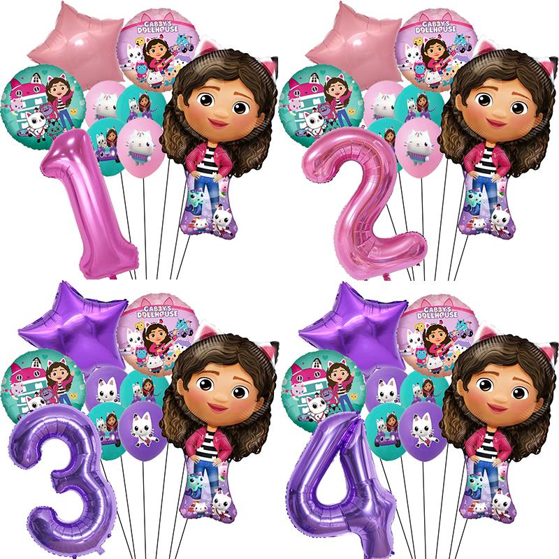 Gabby Dollhouse Pink Purple Number Balloon 1 2 3 4 5 st Girl
