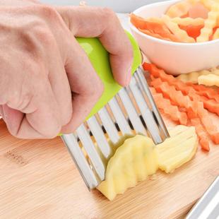 Vegetable Fruit Crinkle Potato Knife Slicer Wavy Cutter Chip