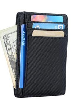 Slim RFID Blocking Leather Wallet Credit ID Card Holder Purs