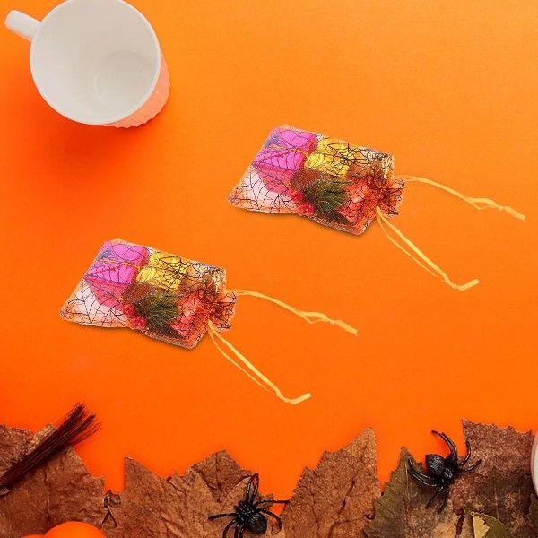 100 Pcs Coloured Favour Boxes Halloween Yarn Bag Organza