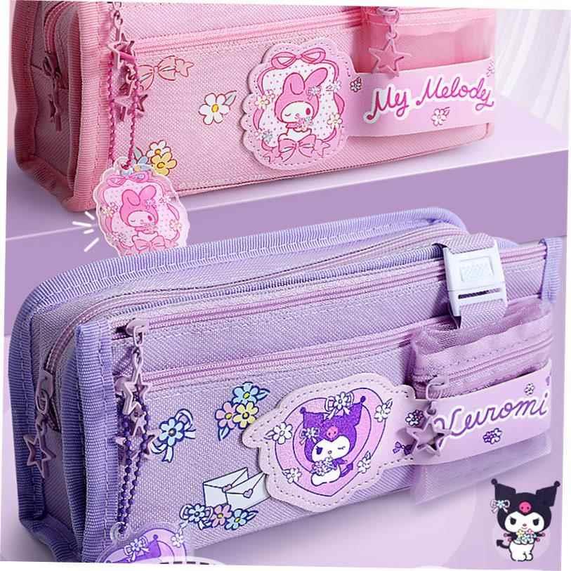 sanrio cartoon pencil case cinnamoroll kuromi pencilbag girl