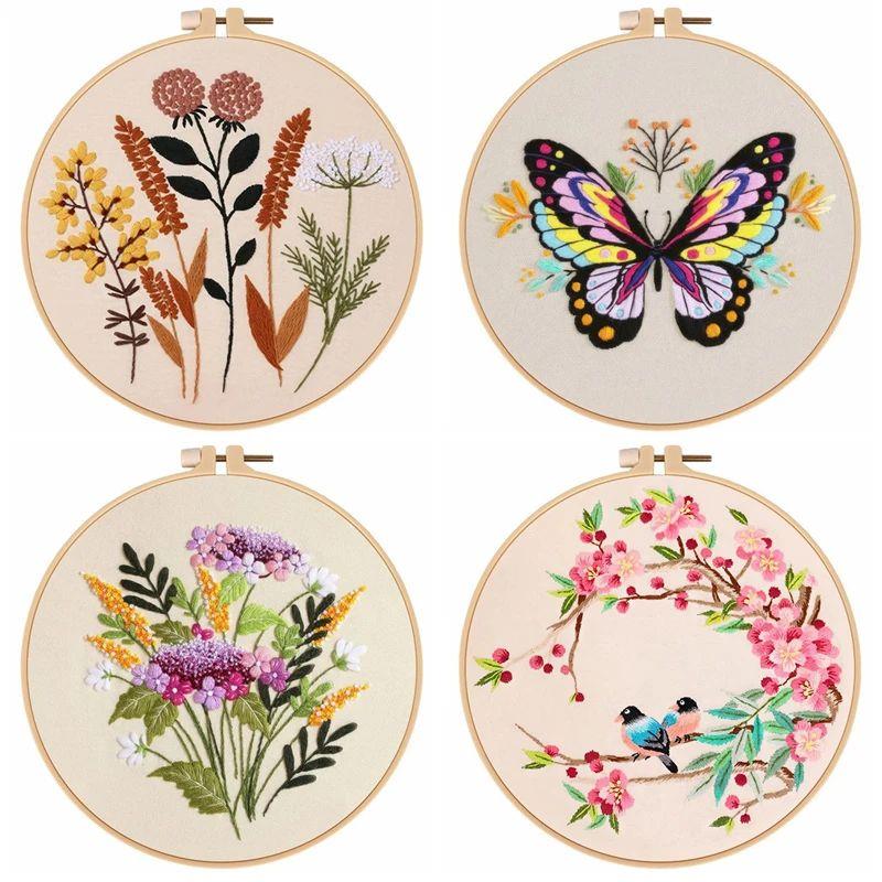 Skill Hand Sewing Cross Stitch Embroidery Kits Hoop Frame Ri