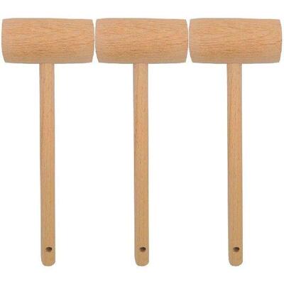 3 Pcs Wooden Meat Tenderizer Kitchen Mallet Loose Hammer
