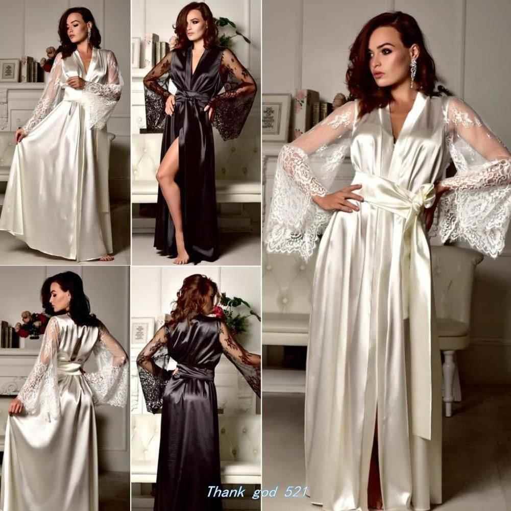 Stylish Sexy Summer lingerie women’s silk robe dress p