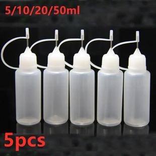 Pinhole Refillable Glue Set App Plastic Soft 5Pcs Bottles